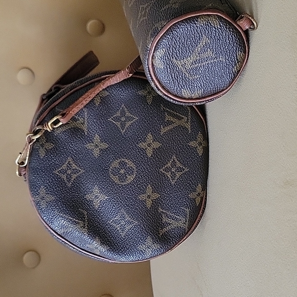 AUTHENTIC LOUIS VUITTON VINTAGE PAPPION 30 WITH MINI PAPPION POCHETE - Picture 4 of 9